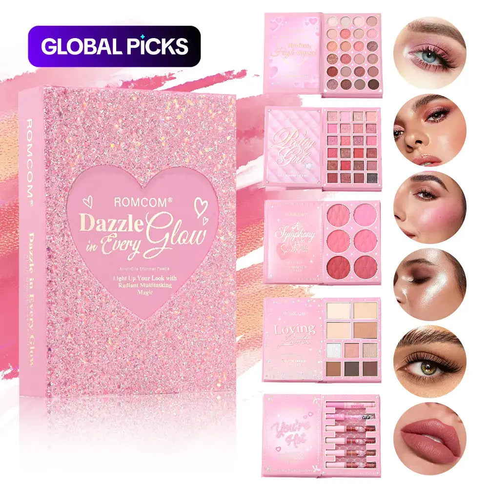 Beautiful Makeup Magic Book, 5-Page Multi-Color Pearlescent and Matte Eyeshadow, Powder Blush, High-Gloss Makeup and Lip Gloss Set, Makeup Sets, Ideal Holiday Party Gift for Women #GLOBAL PICKS