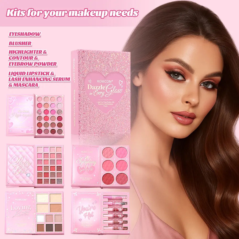 Beautiful Makeup Magic Book, 5-Page Multi-Color Pearlescent and Matte Eyeshadow, Powder Blush, High-Gloss Makeup and Lip Gloss Set, Makeup Sets, Ideal Holiday Party Gift for Women #GLOBAL PICKS