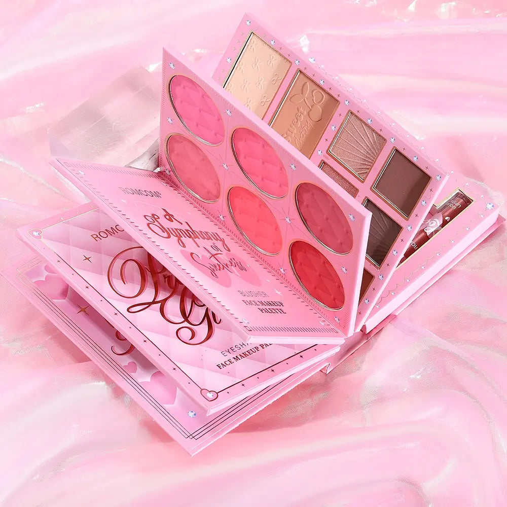 Beautiful Makeup Magic Book, 5-Page Multi-Color Pearlescent and Matte Eyeshadow, Powder Blush, High-Gloss Makeup and Lip Gloss Set, Makeup Sets, Ideal Holiday Party Gift for Women #GLOBAL PICKS