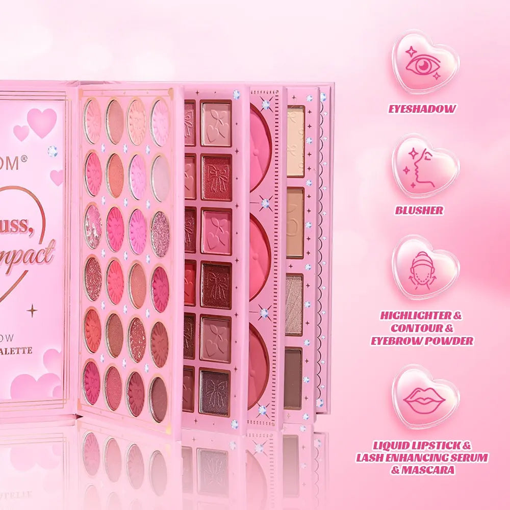 Beautiful Makeup Magic Book, 5-Page Multi-Color Pearlescent and Matte Eyeshadow, Powder Blush, High-Gloss Makeup and Lip Gloss Set, Makeup Sets, Ideal Holiday Party Gift for Women #GLOBAL PICKS